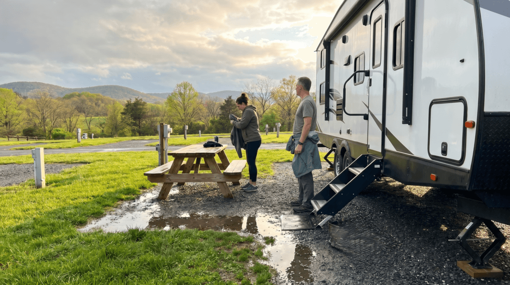 Spring weather in Madison, Virginia can shift from sunny and mild to cool, damp, and trail-ready.