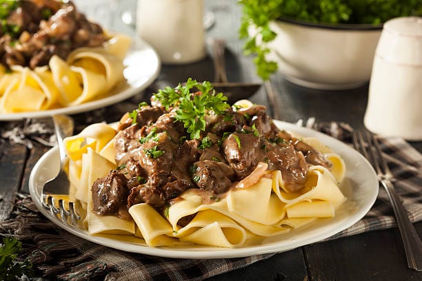Beef and noodles