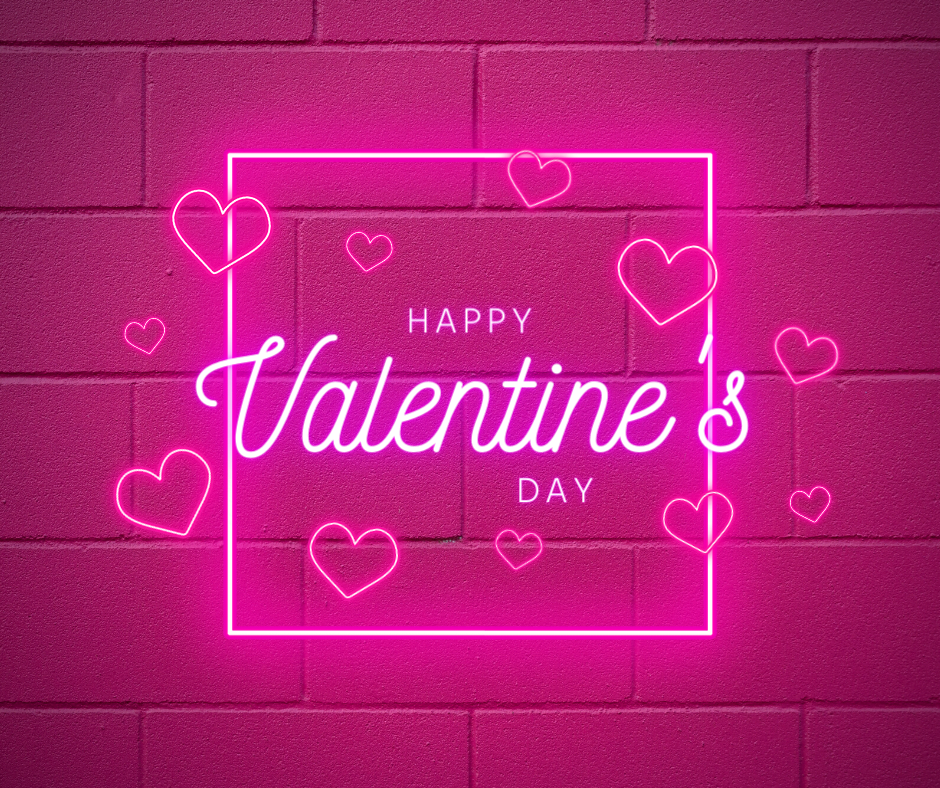 Neon Happy Valentines Day Facebook Post